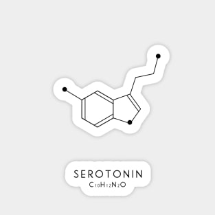 Serotonin Molecular Structure - White Sticker